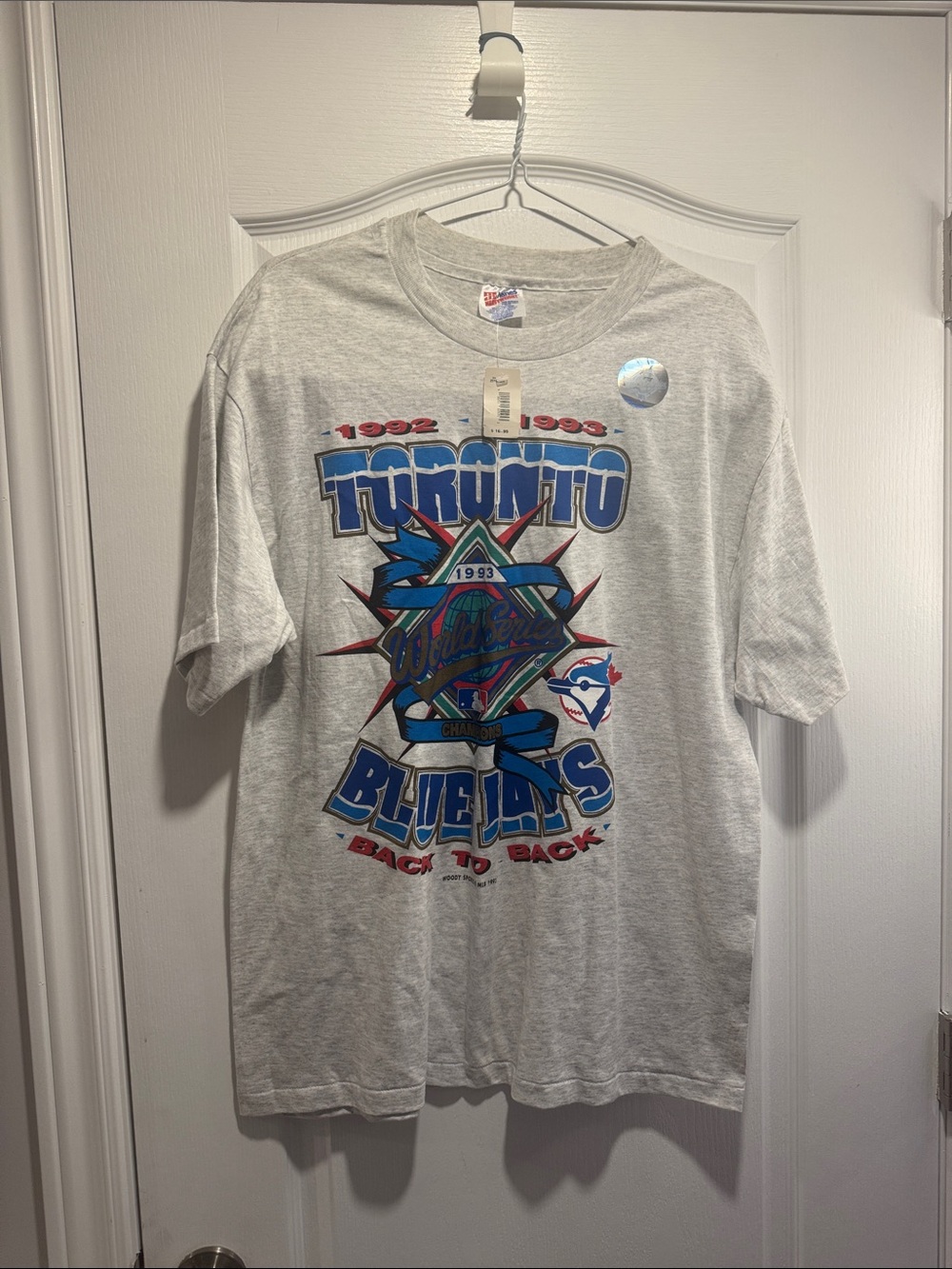 337-VTG 1993 Toronto Blue Jays Back to Back World Series Champions T-Shirt NWT